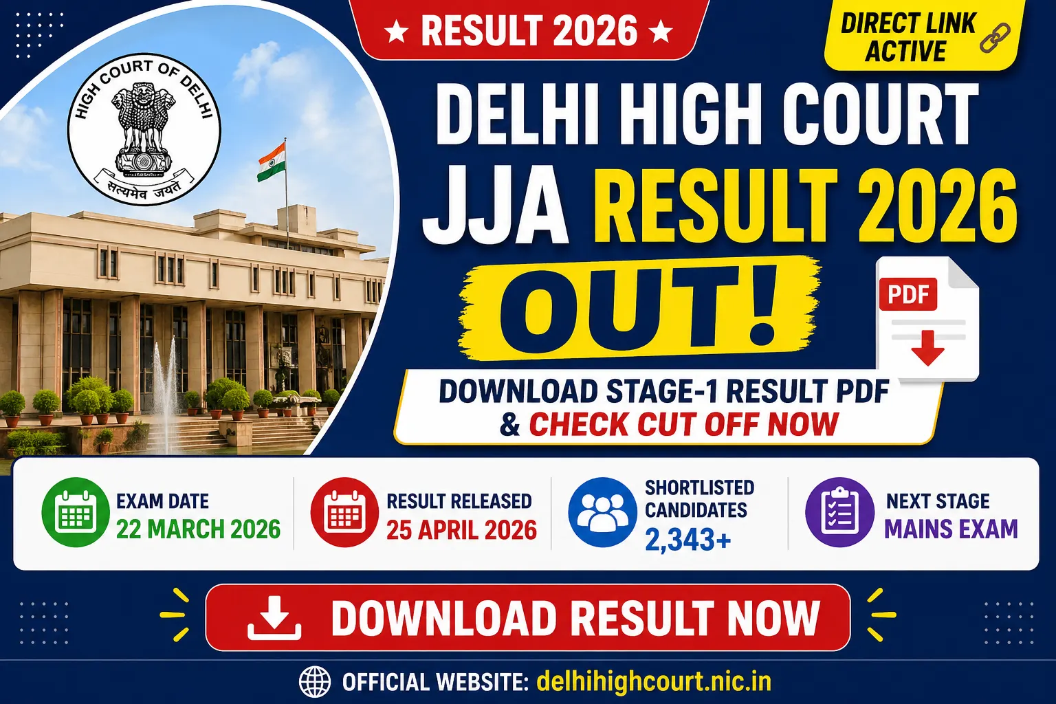 Junior Judicial Assistant (JJA) / Restorer (Open) Examination 2026 – Stage-I Preliminary CBT